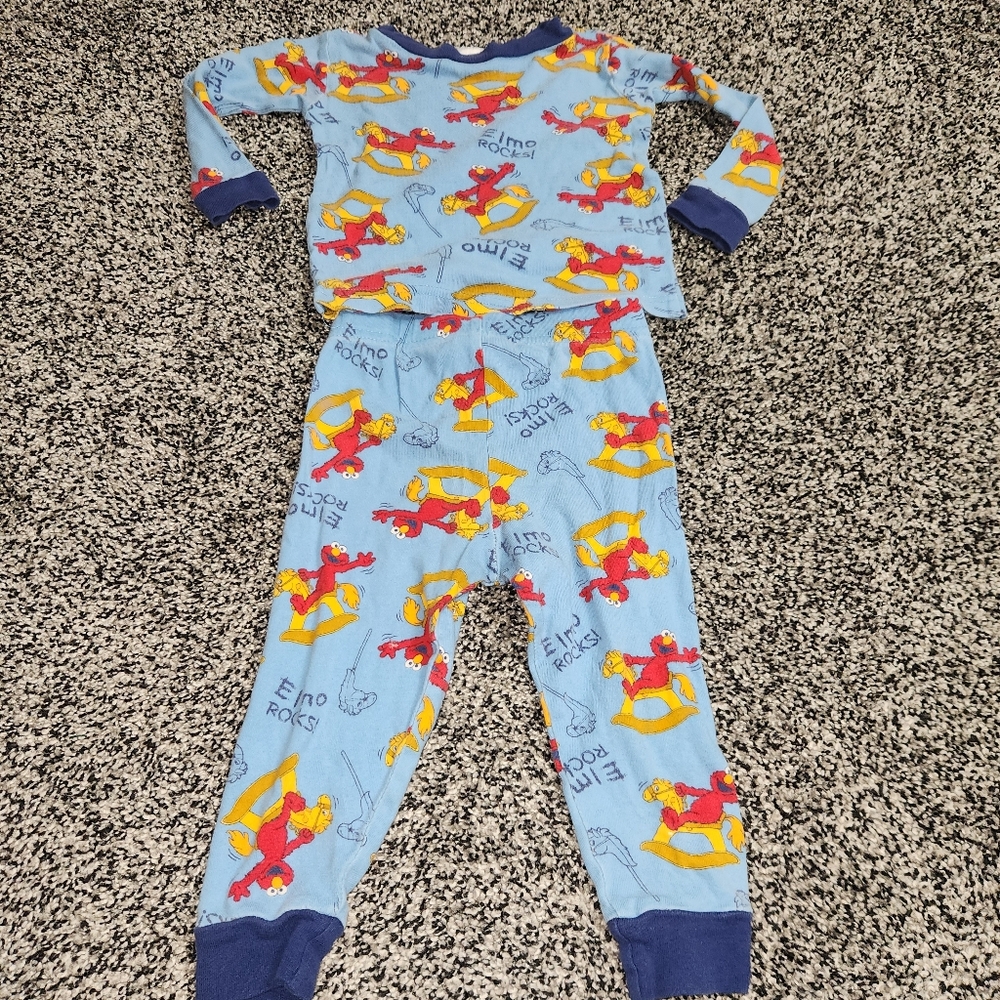 Vtg Elmo Rocks Sesame Street Pajamas,Unisex 2T, Long Sleeve 2 Piece Set,2009